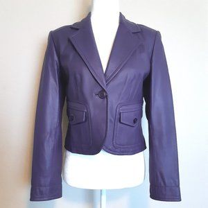 Vintage I.e. PM Purple Leather Blazer Jacket
